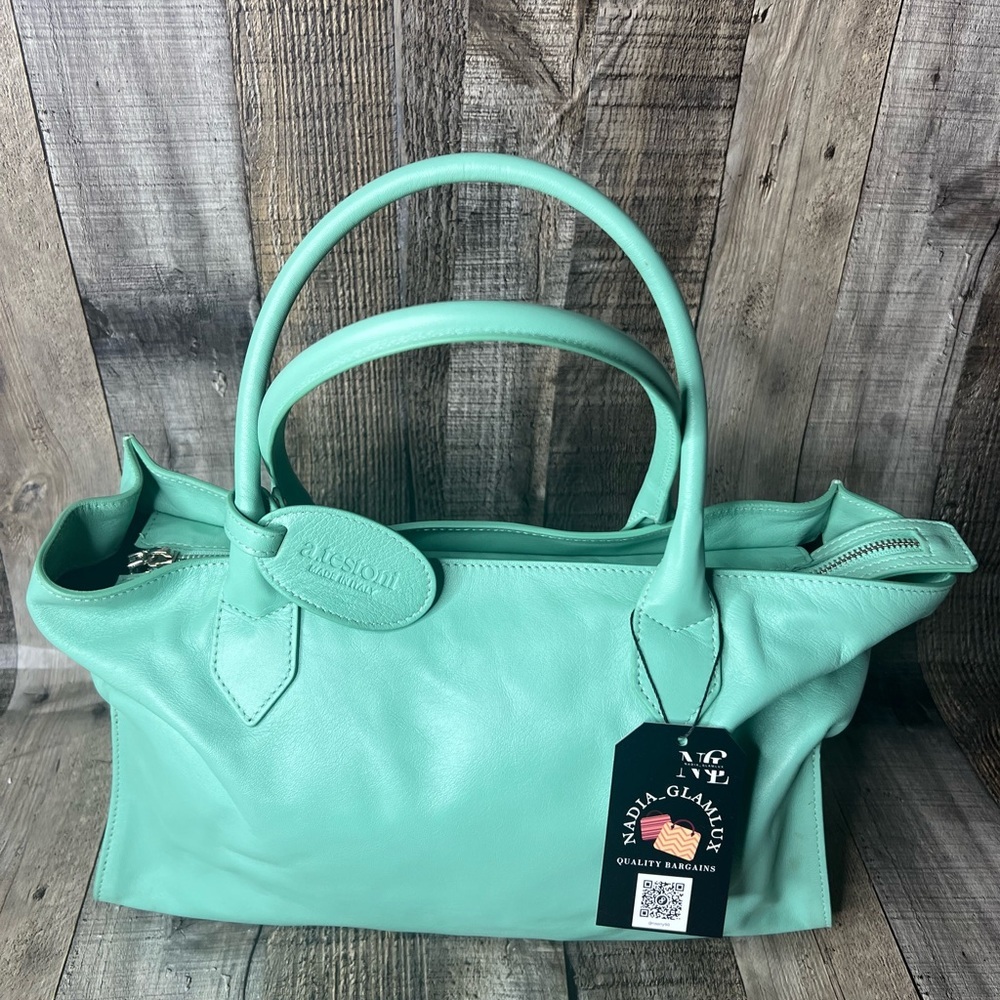 A. TESTONI top handle medium Leather shoulder Handbag - Picture 3 of 16